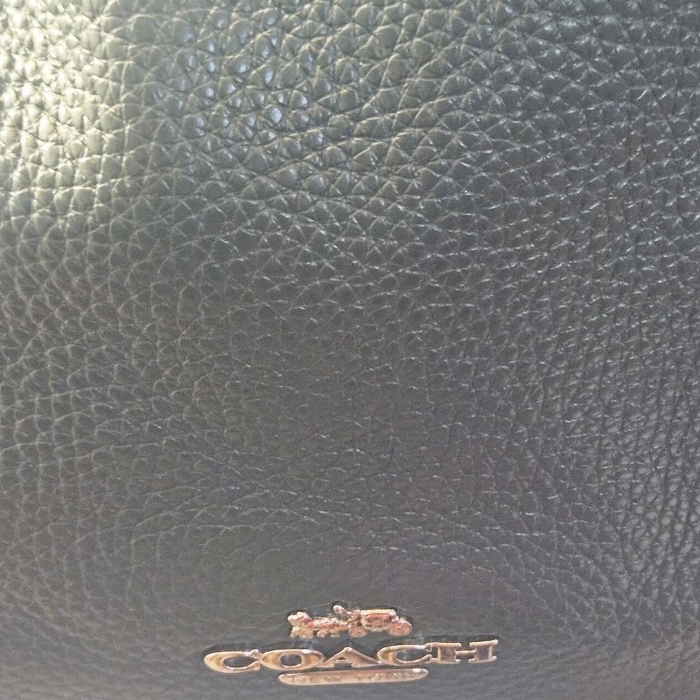 Coach Pebbled Leather Hobo Bag Teal Blue Shoulder Bag Triple Compartment - Picture 5 of 13